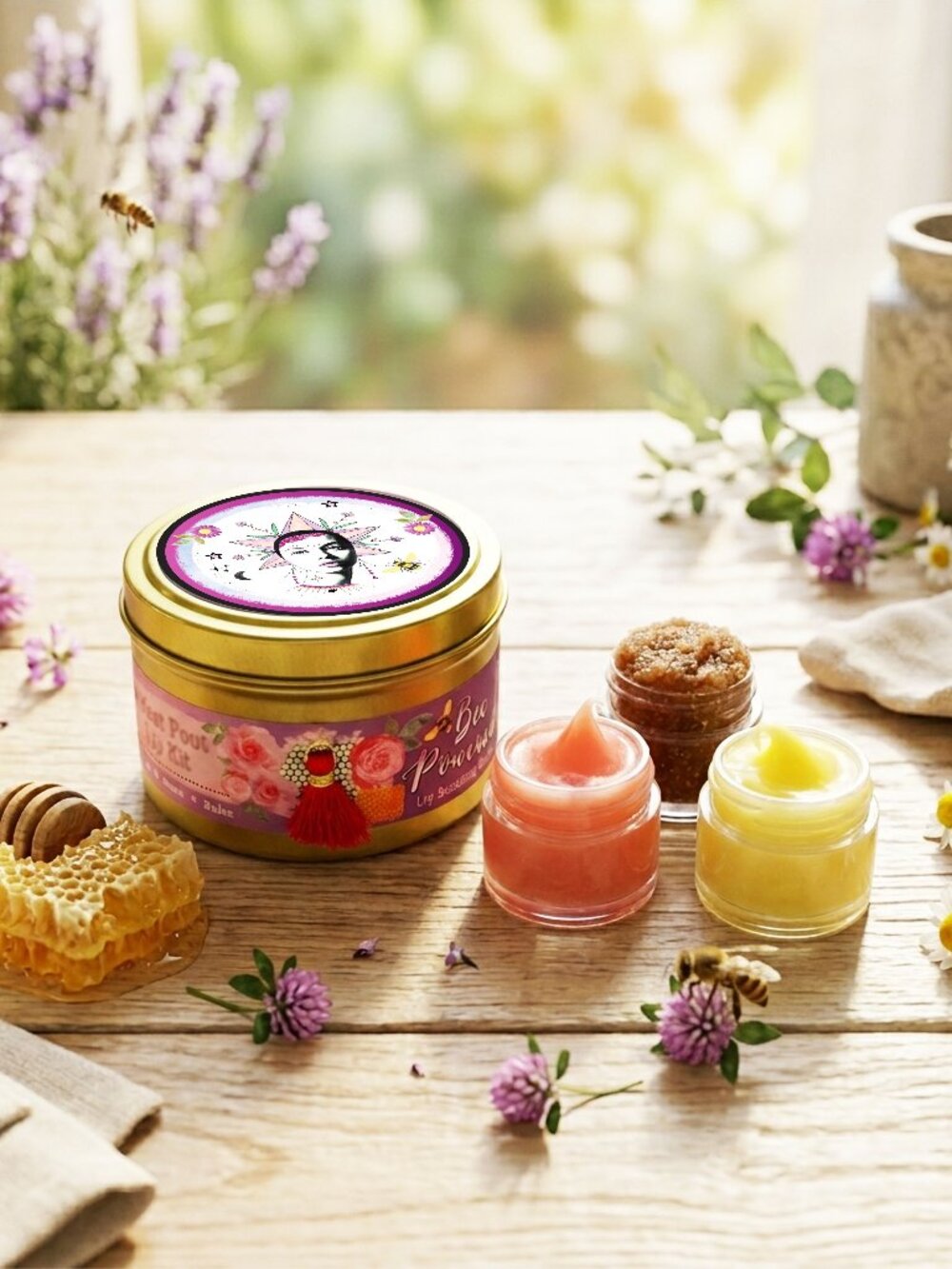 Bee Radiant Lip Ritual: Organic Manuka & Bee-Powered Volumizing Treatment Kit